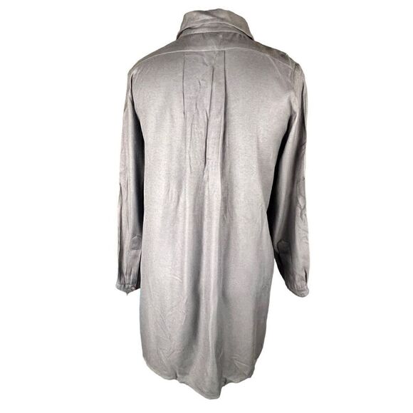 Sacred threads gray sequin button up long sleeve free size hi low blouse - Picture 4 of 7